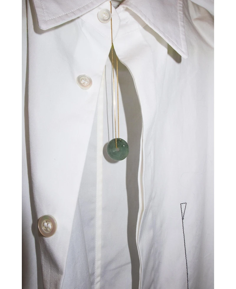 Button — Green jade pendant necklace