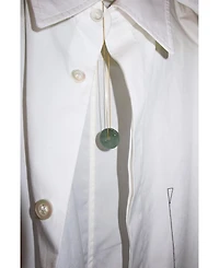 Button — Green jade pendant necklace
