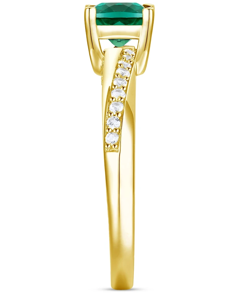 Amethyst (3/4 ct. t.w.) & Lab-Grown White Sapphire (1/6 14k Gold-Plated Sterling Silver (Also Available Additional Gemstones)