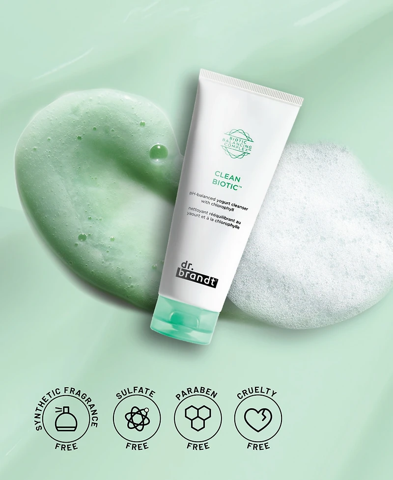 dr. brandt Clean Biotic pH-Balanced Yogurt Cleanser With Chlorophyll, 3.5-oz.