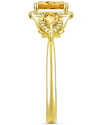 Amethyst (1-1/20 ct. t.w.) & Lab-Grown White Sapphire (1/6 Three Stone Halo Ring 14k Gold-Plated Sterling Silver (Also Additional Gems