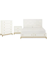 Chelsea 3-Pc. Bedroom Set (King Storage Bed, Chest & Nightstand)