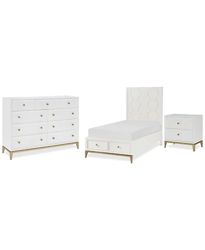 Chelsea 3-Pc. Bedroom Set (Full Storage Bed, Dresser & Nightstand)