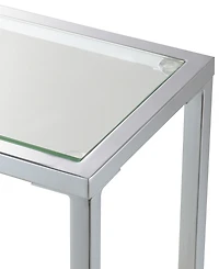 Convenience Concepts 31.5" Nadia Glass Chrome Entry Hall Table with Shelf