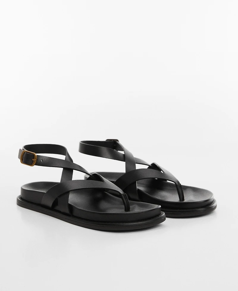 Mango Women's Leather Strap Sandals