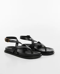 Mango Women's Leather Strap Sandals