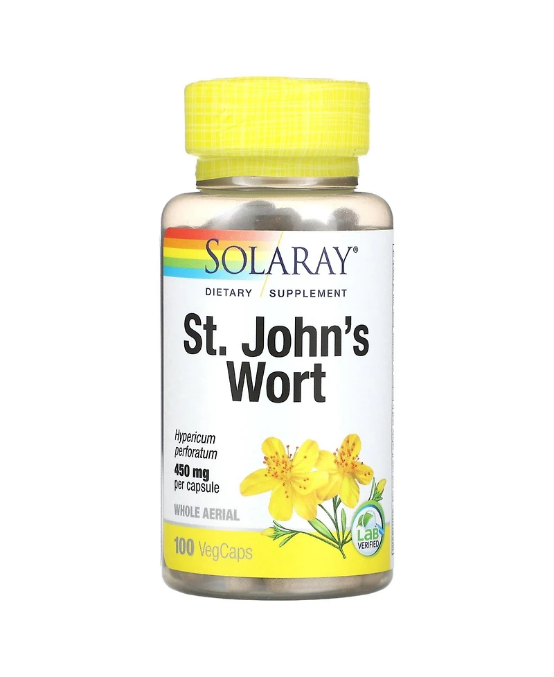 Solaray Organic St. John's Wort - 100 Capsules (450 mg per Capsule)