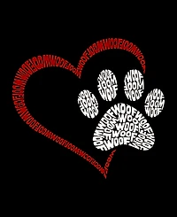 La Pop Art Women's Word Paw Heart Hooded Sweatshirt