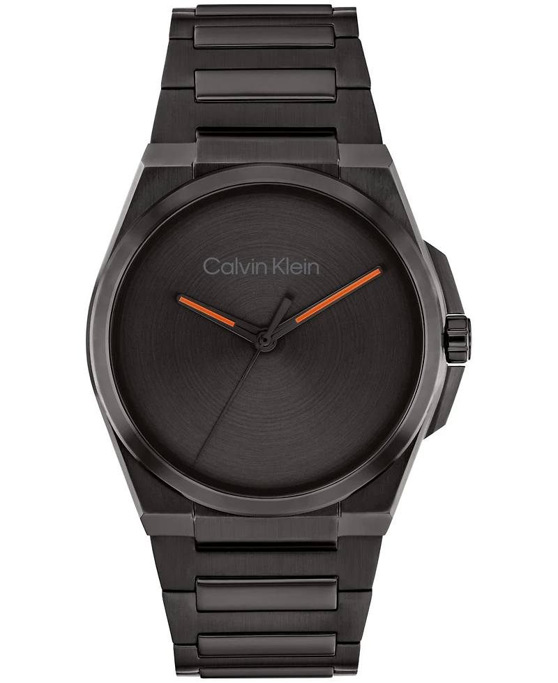 Calvin Klein Men's Meta-Minimal Black Stainless Steel Watch 41mm