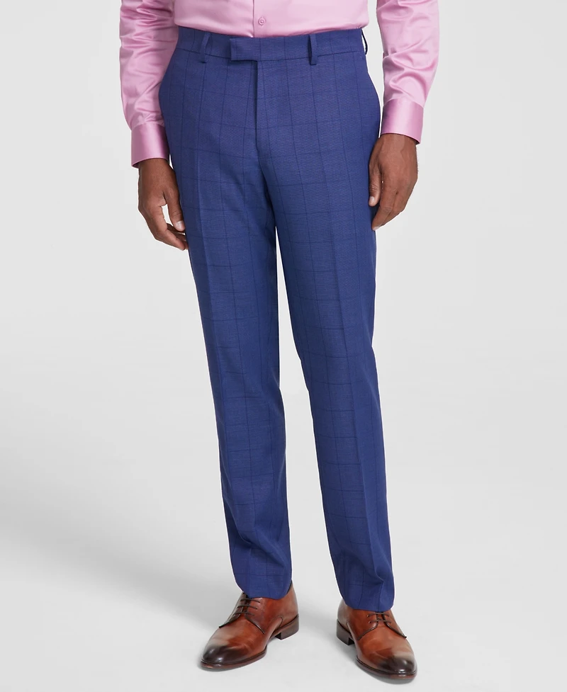 Nick Graham Men's Slim-Fit Windowpane Check Suit