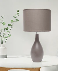 Creekwood Home Essentix 18.11" Traditional Standard Ceramic Dewdrop Table Desk Lamp with Matching Fabric Shade