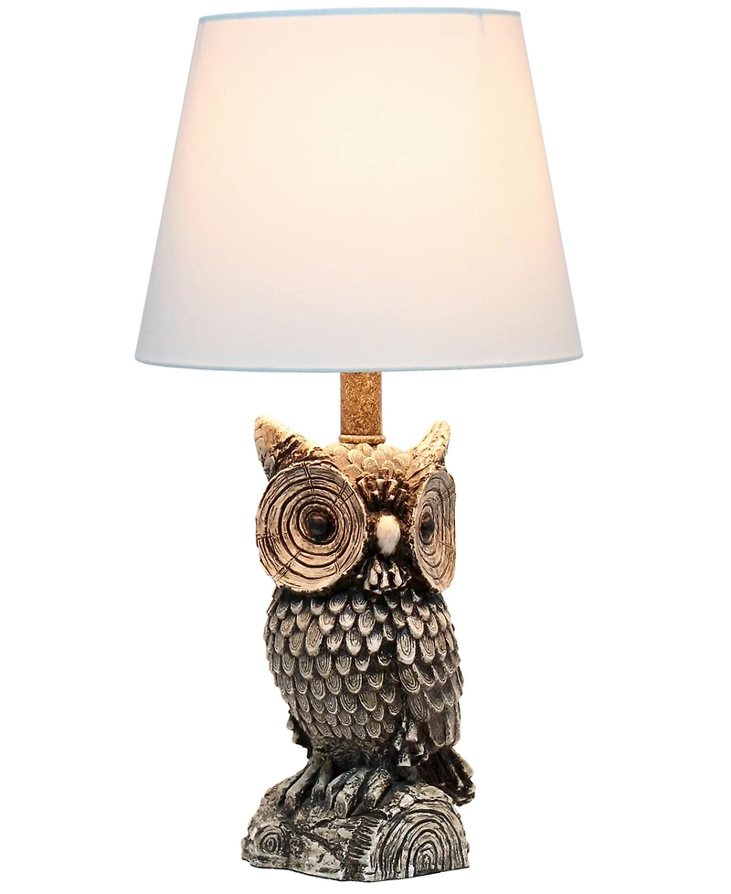 Simple Designs Woodland 19.85" Tall Contemporary Polyresin Night Owl Novelty Bedside Table Desk Lamp