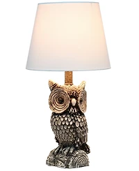 Simple Designs Woodland 19.85" Tall Contemporary Polyresin Night Owl Novelty Bedside Table Desk Lamp