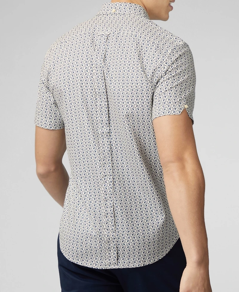Ben Sherman Men's Geo Wave Print Short Sleeve Shirt