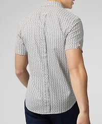 Ben Sherman Men's Geo Wave Print Short Sleeve Shirt