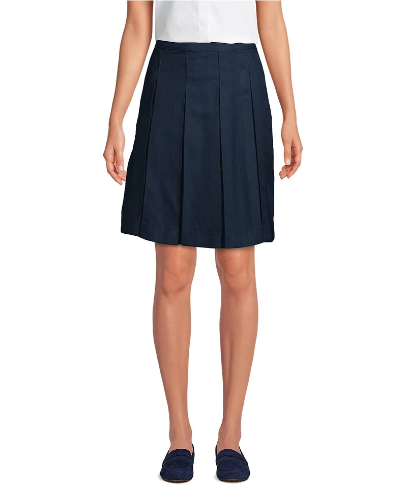 Lands' End Women's Box Pleat Skirt Top of Knee