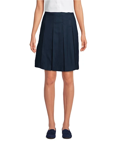 Lands' End Women's Box Pleat Skirt Top of Knee