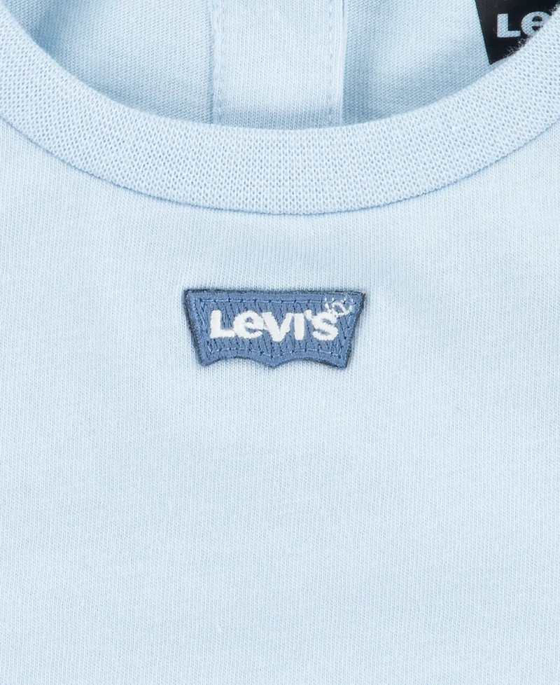 Levi's Baby Boys Gingham Shortall and T-shirt Set