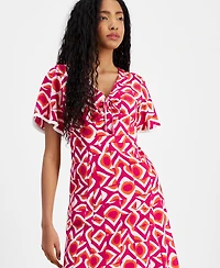 Tahari Petite Printed Midi Dress