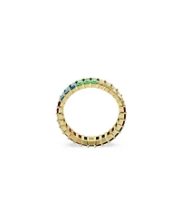 Swarovski Multicolored Baguette Cut Gold-Tone Plated Matrix Ring