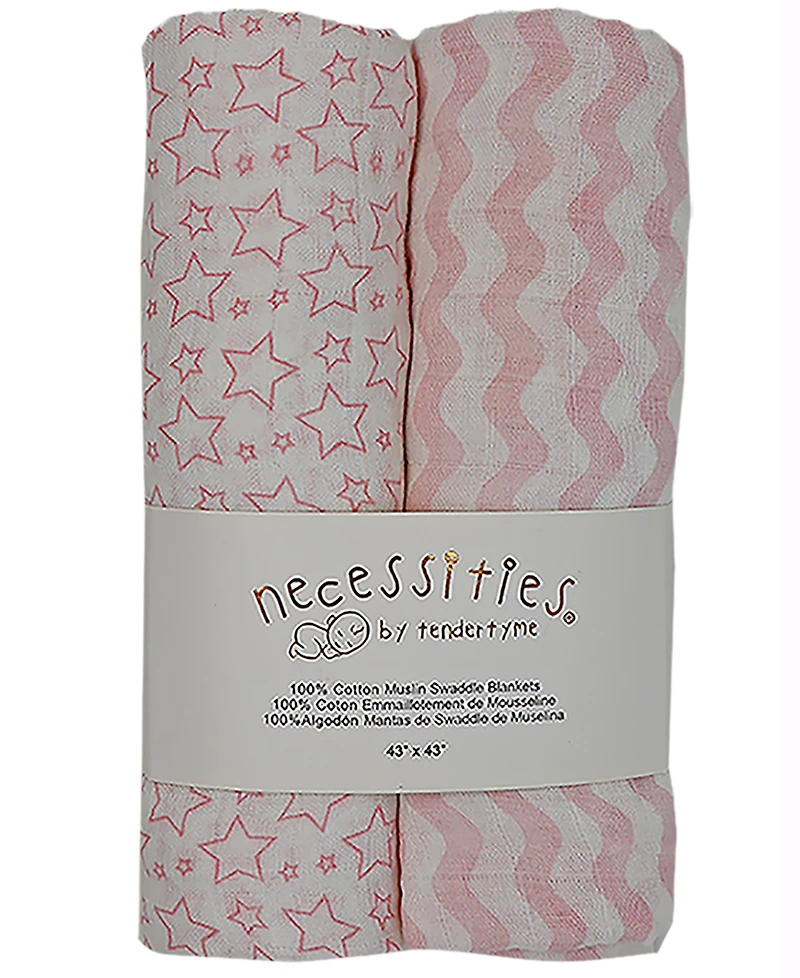 Tendertyme Baby Girls Stars Nursery Blanket Collection, 7 Piece Set