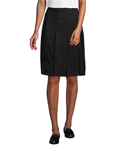 Lands' End Women's Box Pleat Skirt Top of Knee