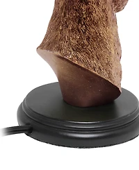 Simple Designs Woodland 17.25" Tall Rustic Antler Copper Deer Bedside Table Desk Lamp with Tapered White Fabric Shade