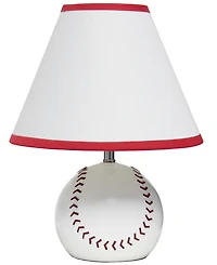 Simple Designs SportsLite 11.5" Tall Athletic Sports Baseball Base Ceramic Bedside Table Desk Lamp