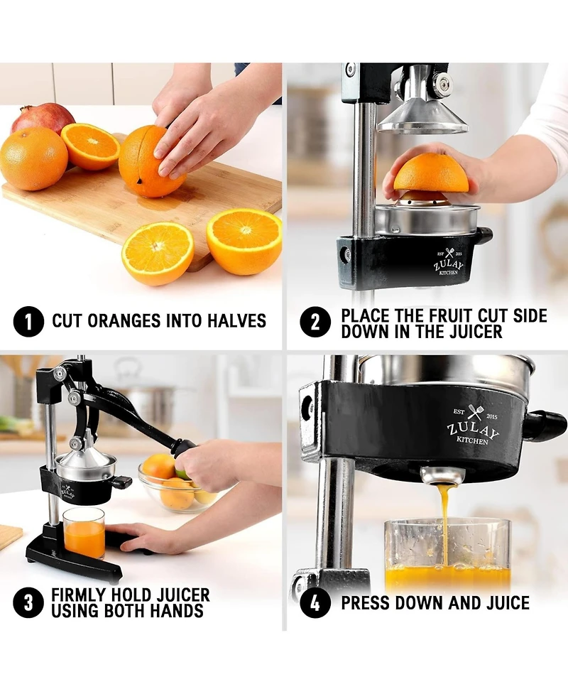 Professional Citrus Juicer + 2 in 1 Lemon Squeezer Complete Set