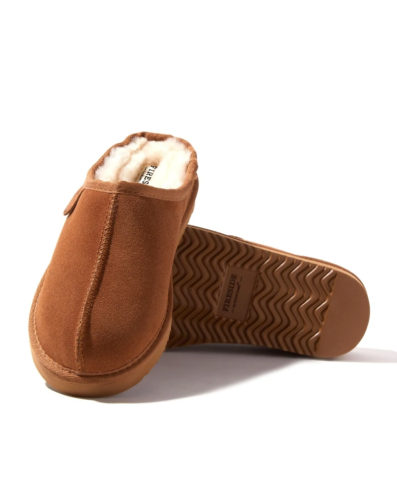 Fireside By Dearfoams Women's Greta Genuine Shearling Clog Slipper