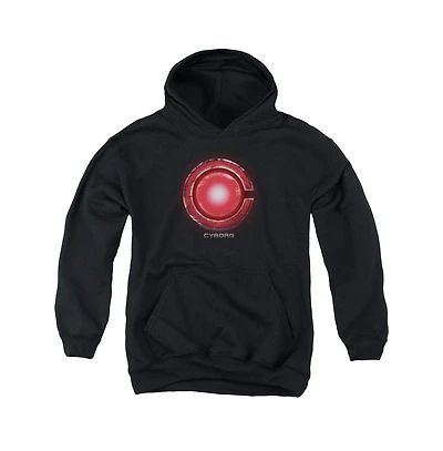 Justice League Movie Youth Cyborg Logo Pull Over Hoodie / Hooded Sweatshirt