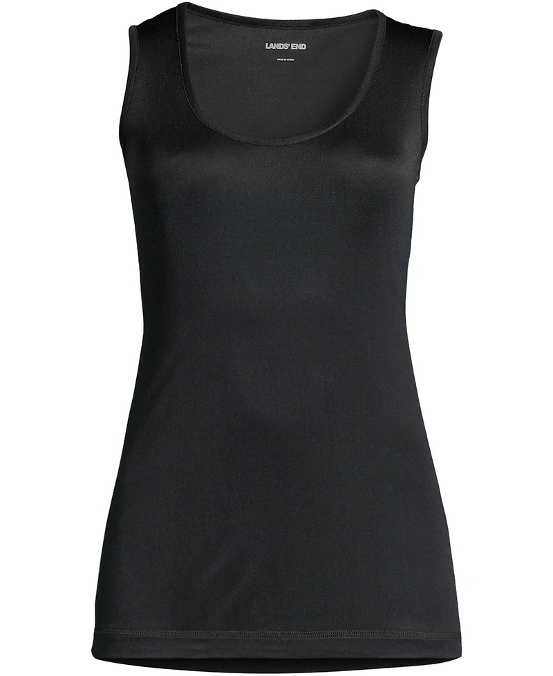 Lands' End Women's Silk Interlock Tank Top Sleeveless Long Underwear