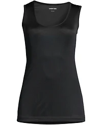 Lands' End Women's Silk Interlock Tank Top Sleeveless Long Underwear