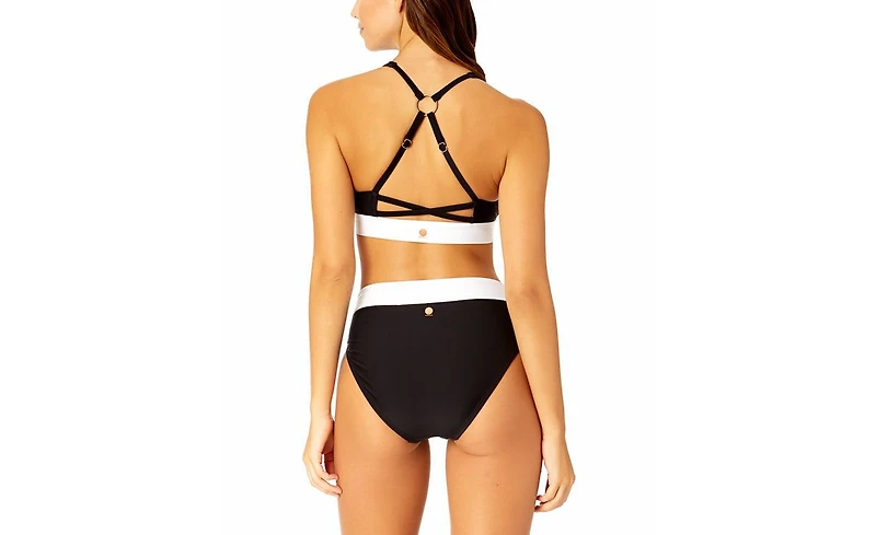 Coppersuit Women's Colorblock Zip Longline Bra Swim Top