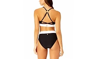Coppersuit Women's Colorblock Zip Longline Bra Swim Top