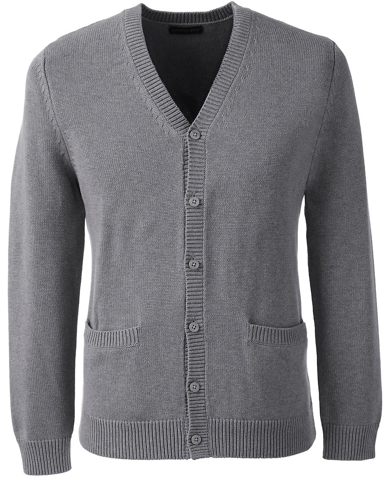 Lands' End Men's Cotton Modal Button Front Cardigan Sweater