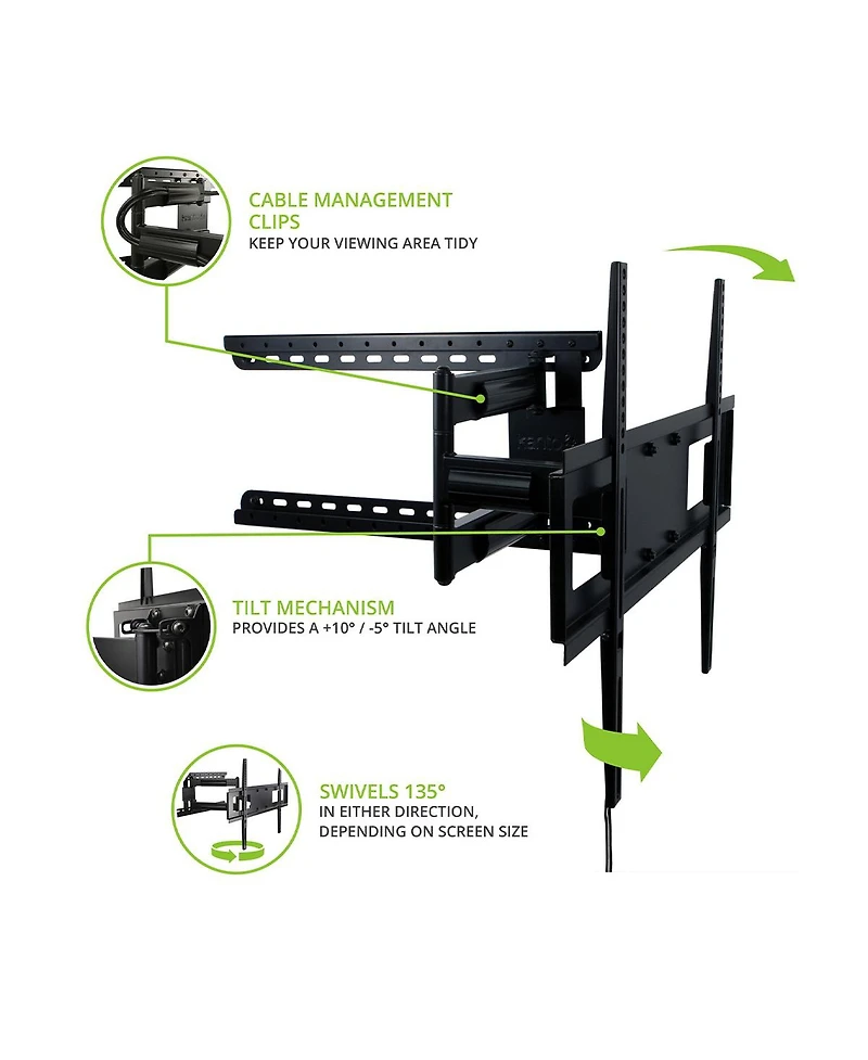 Kanto FMC4 Full Motion Mount with Adjustable Pivot Point for 30" to 60" TVs