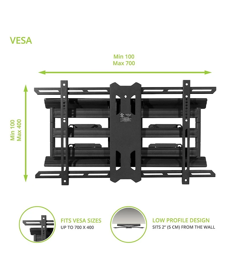 Kanto PDX680 Articulating Full Motion Tv Mount for 39" - 80" Tv