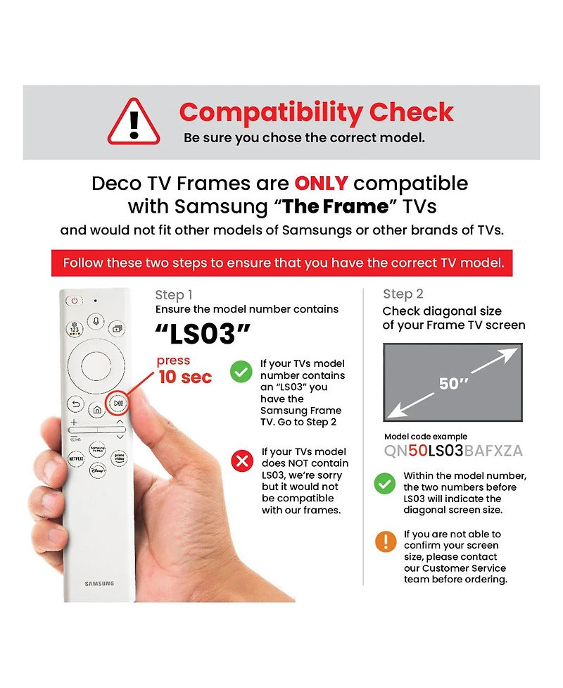 Deco Tv Frames 65" Customizable Frame for Samsung The 2021-2023