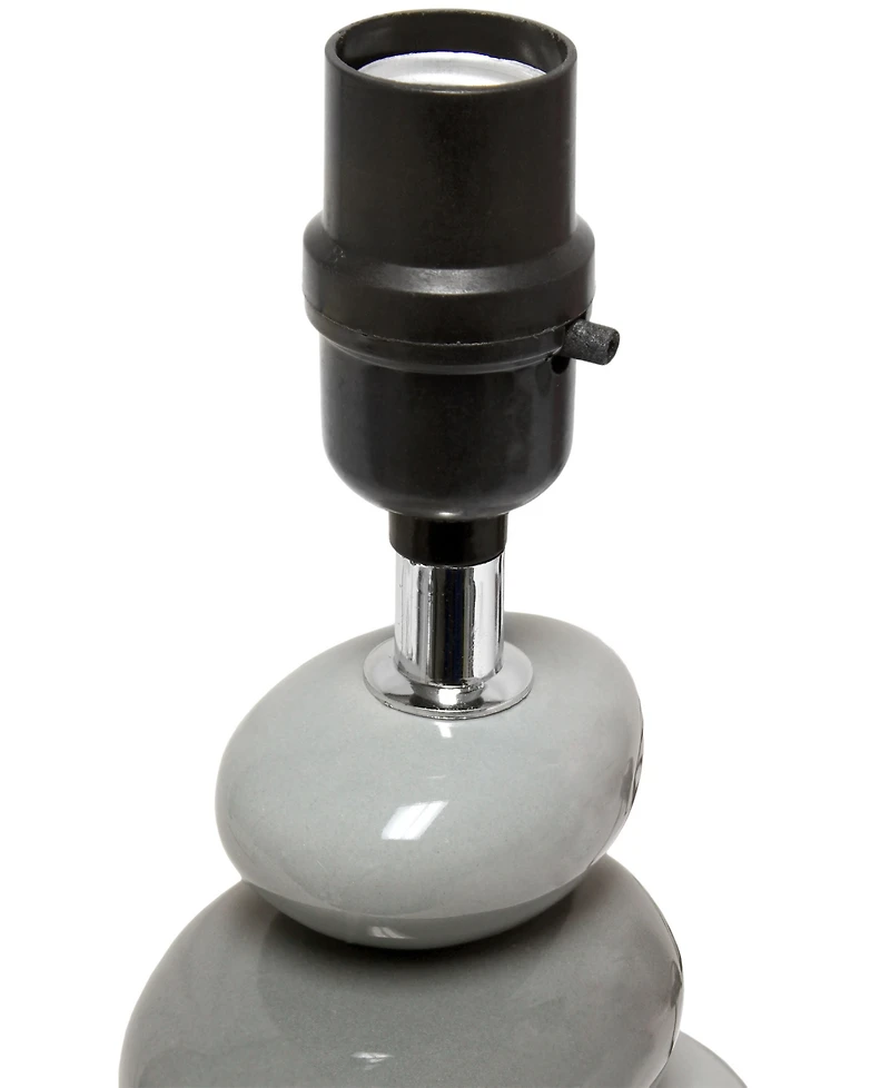 Creekwood Home Priva 14.7" Contemporary Ceramic Stacking Stones Table Desk Lamp