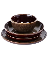 Gibson Elite Edwina 16 Piece Double Bowl Dinnerware Set, Service for 4