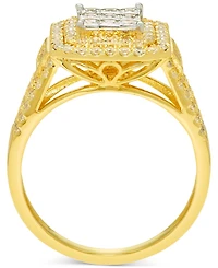 Diamond Square Halo Cluster Engagement Ring (1 ct. t.w.) in 14k Gold