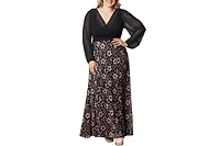 Kiyonna Plus Mon Tresor Long Sleeve Lace Evening Gown