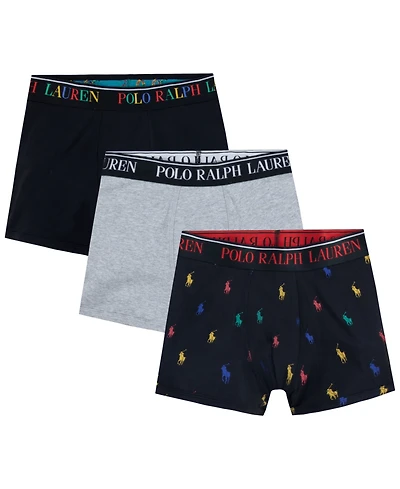 Polo Ralph Lauren Big Boys Cotton Stretch Boxer Briefs 3-Pack