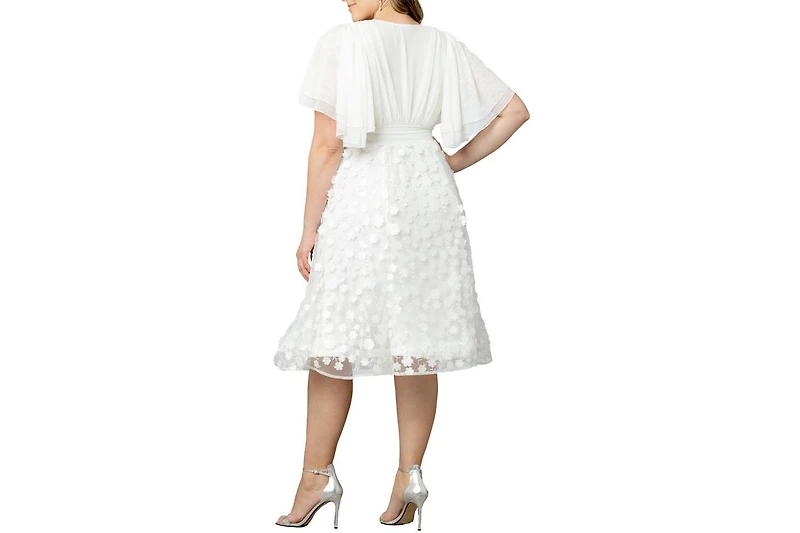 Kiyonna Plus Pretty Petals Mesh Cocktail Dress