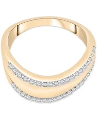 Audrey by Aurate Diamond Double Row Tapered Statement Ring (1/4 ct. t.w.) Gold Vermeil, Created for Macy's