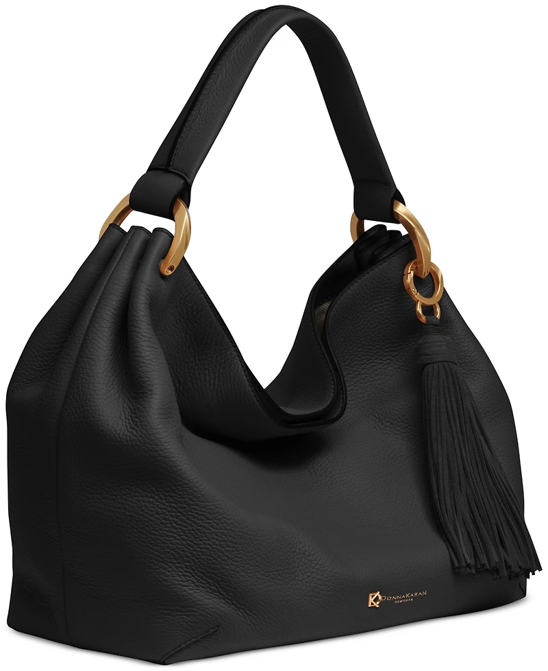 Donna Karan New York Glenwood Leather Shoulder with Tassel Detail