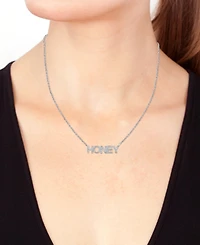 Effy Diamond Happy 18" Pendant Necklace (1/5 ct. t.w.) in Sterling Silver