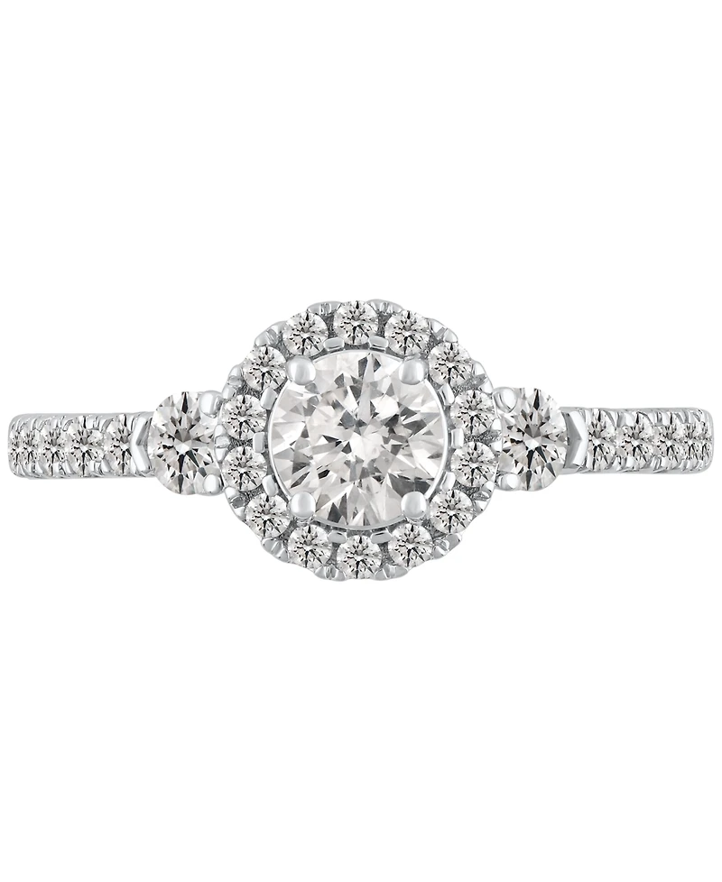 Diamond Halo Engagement Ring (1 ct. t.w.) in 14k White Gold