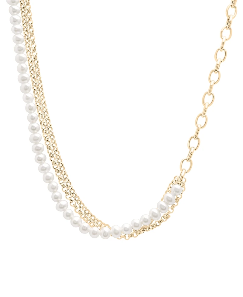Audrey by Aurate Cultured Freshwater Pearl (5mm) Multi-Layer Statement Necklace in Gold Vermeil, Created for Macy's